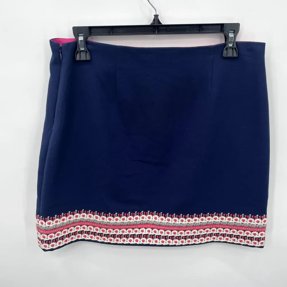 VINEYARD VINES Navy Embroidered Mini Skirt // 4